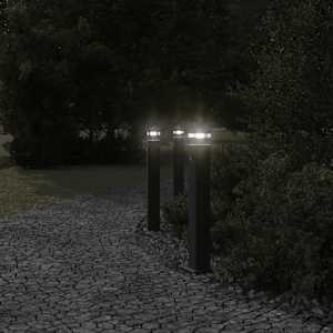 Venkovní stojací lampy s čidlem 3 ks černé 80 cm hliník - obrázek 3
