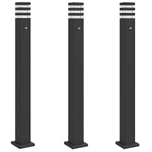 vidaXL anduriga aia lambipostid 3 tk, must, 110 cm, alumiinium