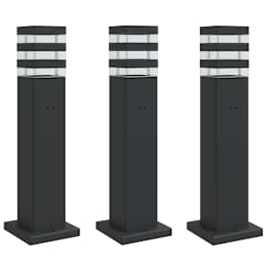 vidaXL pistikupesaga aia lambipostid 3 tk, must, 50 cm, alumiinium
