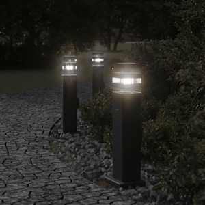 Venkovní stojací lampy se zásuvkou 3 ks černé 50 cm hliník - obrázek 1