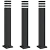 vidaXL pistikupesaga aia lambipostid 3 tk, must, 80 cm, alumiinium