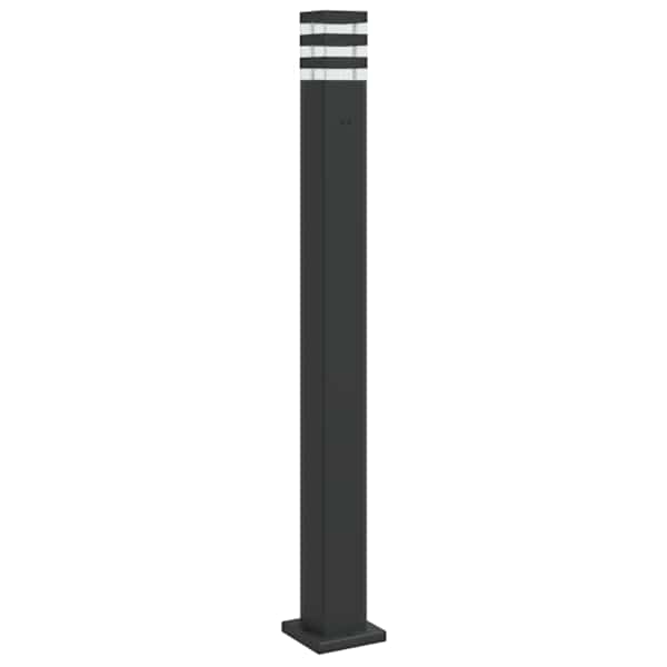 vidaXL pistikupesaga aia lambipost, must, 110 cm, alumiinium