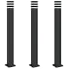 vidaXL pistikupesaga aia lambipostid 3 tk, must, 110 cm, alumiinium