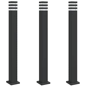 vidaXL pistikupesaga aia lambipostid 3 tk, must, 110 cm, alumiinium