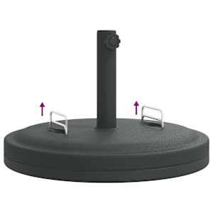 Stojan na slunečník s úchyty pro tyč Ø 38 / 48 mm 25 kg kruhový - obrázek 7
