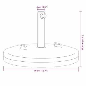 Stojan na slunečník s úchyty pro tyč Ø 38 / 48 mm 25 kg kruhový - obrázek 9