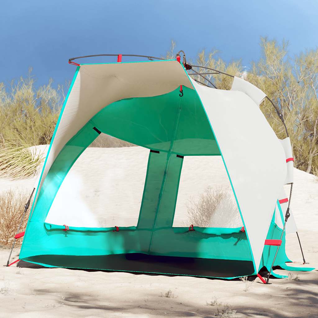 vidaXL Cort camping 2 persoane verde marin impermeabil setare rapidă