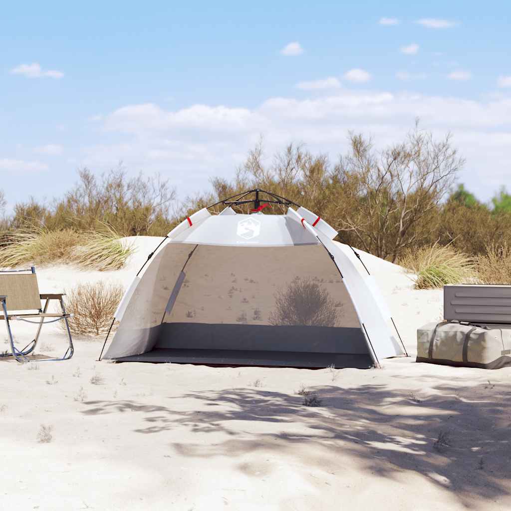 Thumbnail - vidaXL Strandzelt 2 Personen Grau Quick Release Wasserdicht