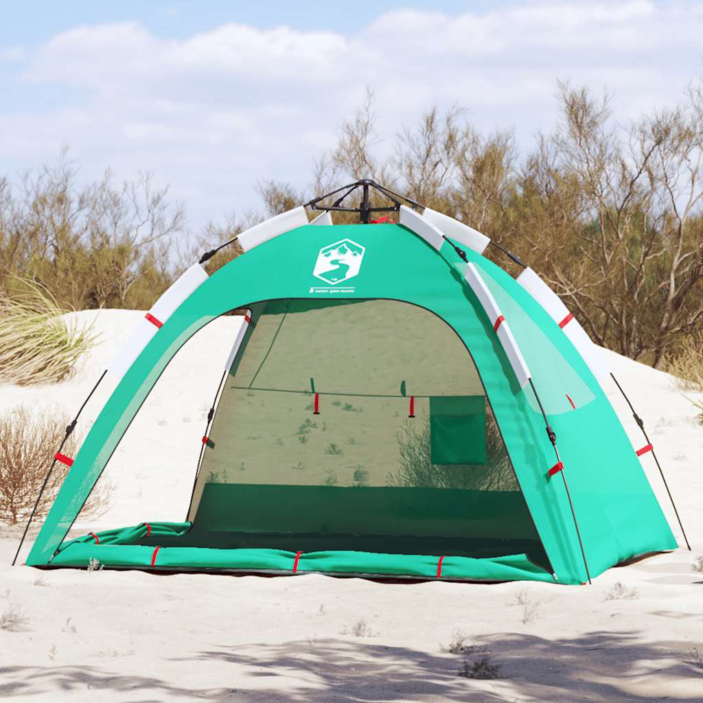 vidaXL Cort camping 2 persoane verde marin impermeabil setare rapidă