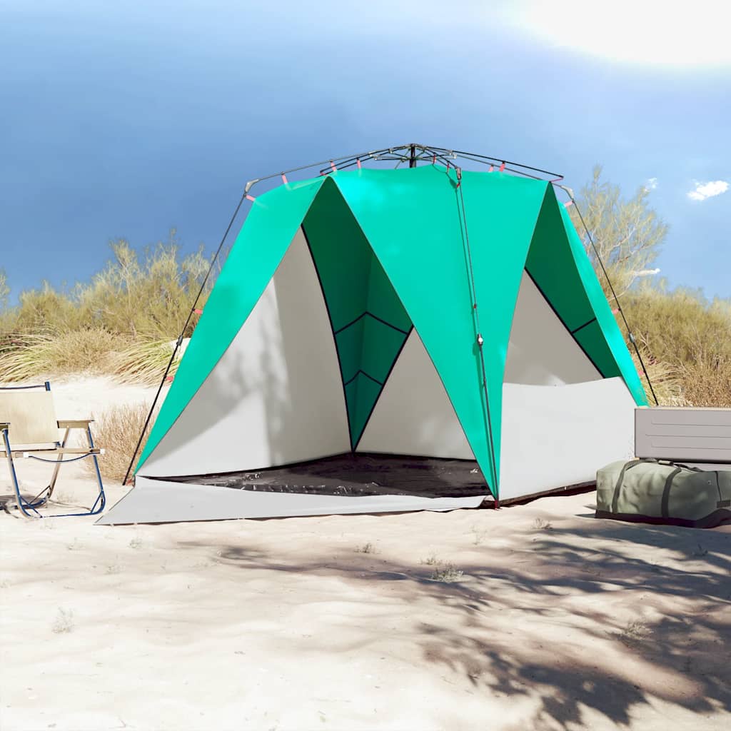 vidaXL strandtent 4-persoons waterdicht snelontgrendeling zeegroen afbeelding