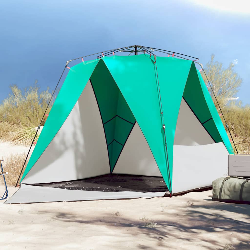 vidaXL Strandzelt 4 Personen Seegrün Quick Release Wasserdicht