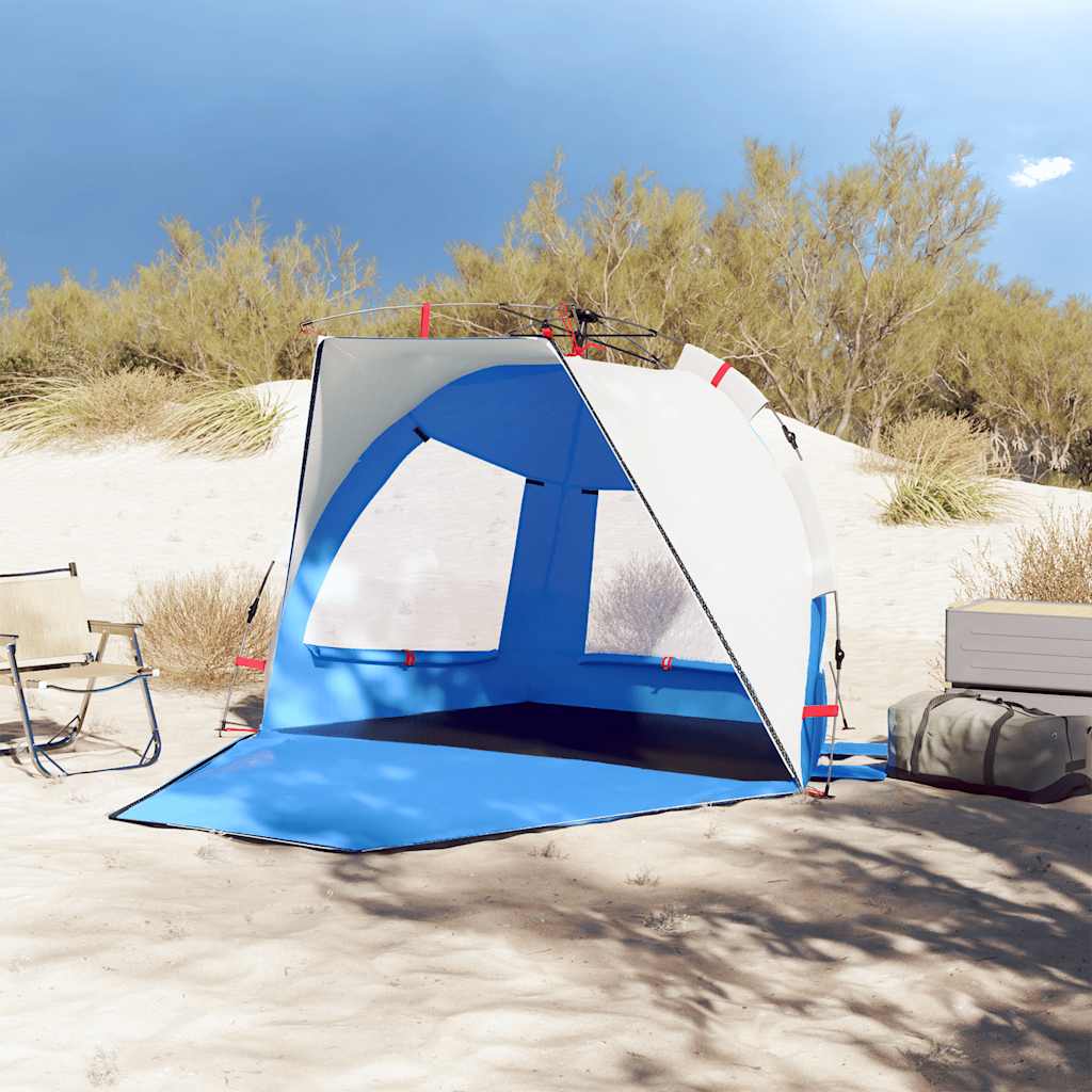 vidaXL Strandtent 2-persoons waterdicht snelontgrendeling azuurblauw afbeelding