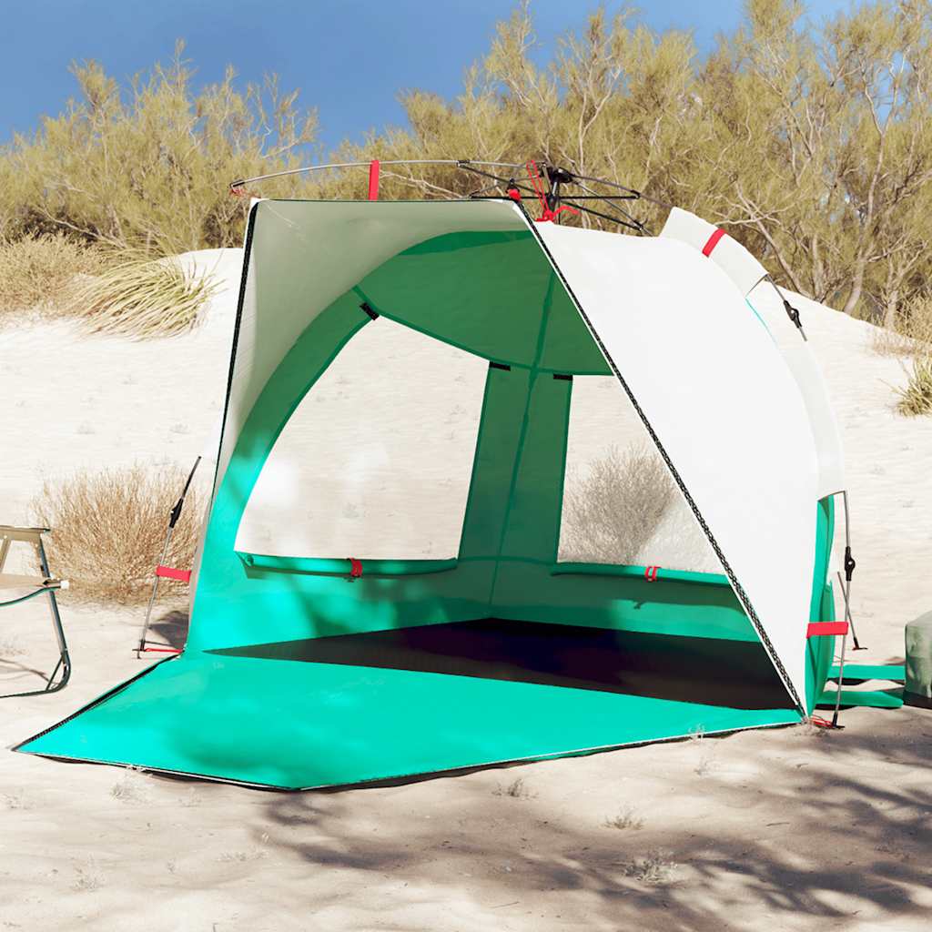 vidaXL Cort camping 2 persoane verde marin impermeabil setare rapidă