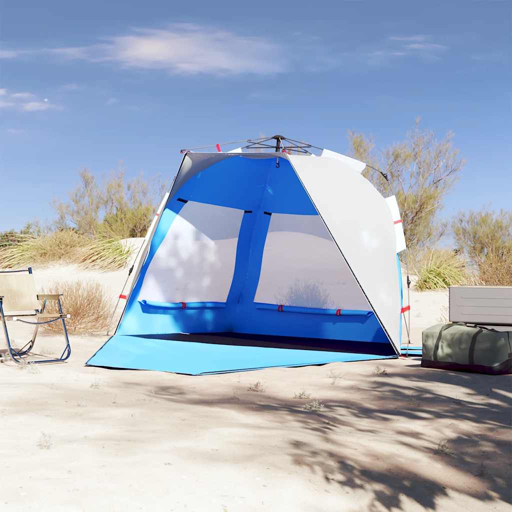 vidaXL Strandtent 3-persoons waterdicht snelontgrendeling azuurblauw afbeelding