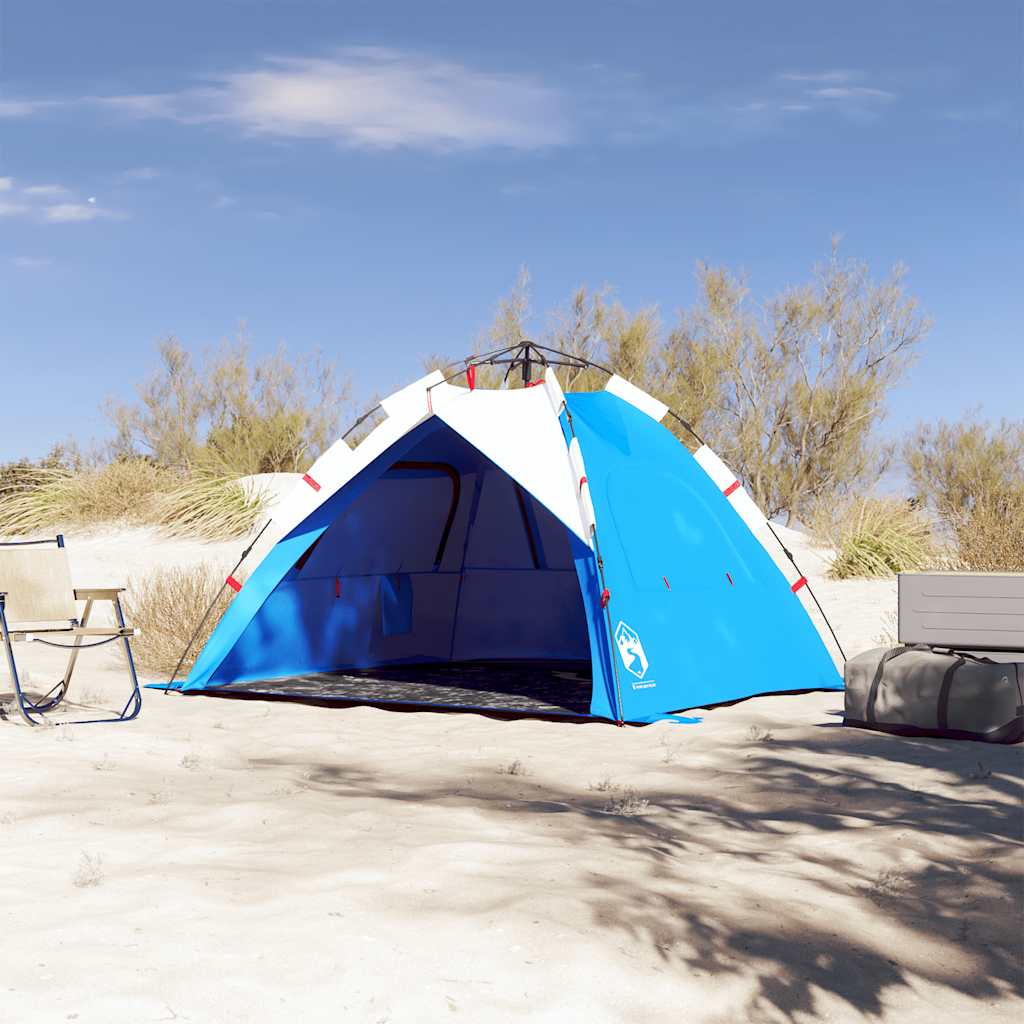 vidaXL Strandtent 3-persoons waterdicht snelontgrendeling azuurblauw afbeelding