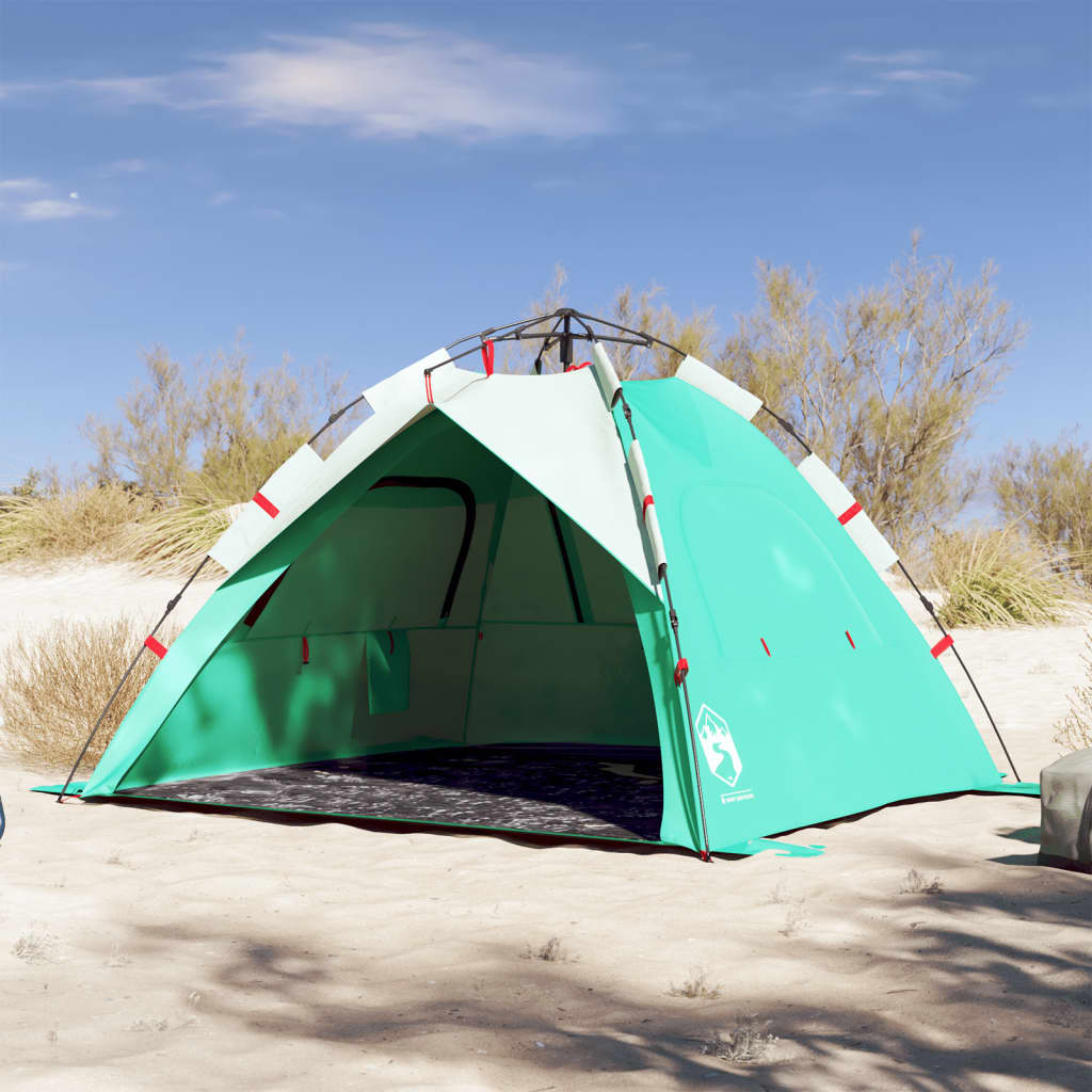 vidaXL Strandtelt 3 personer havgrønn hurtigutløser vanntett - Camping | Telt