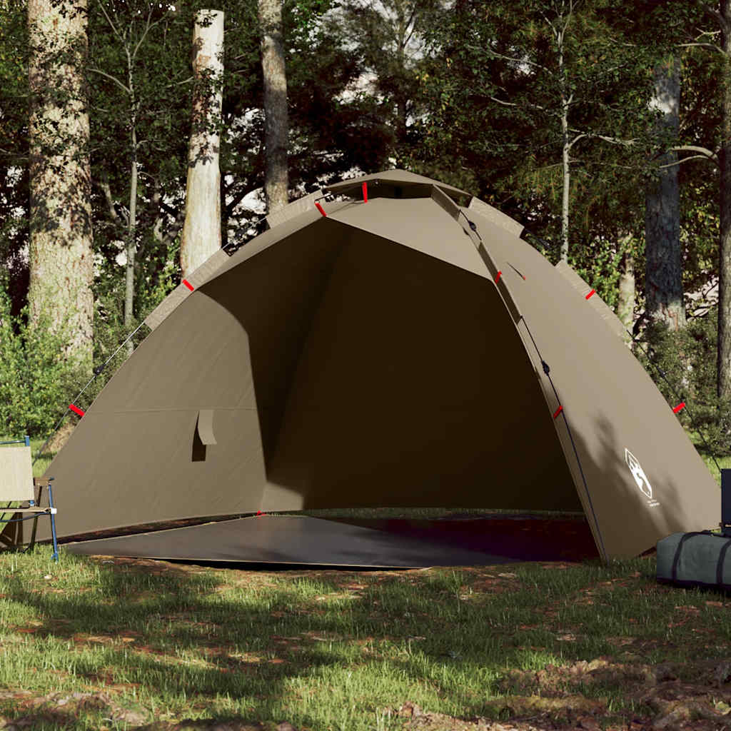 vidaXL Tenda de pesca para 4 pessoas libertação rápida castanho