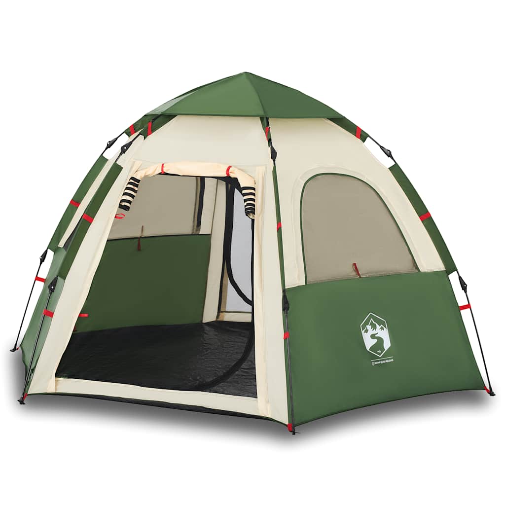 Thumbnail - vidaXL Campingzelt 4 Personen Grün Quick Release