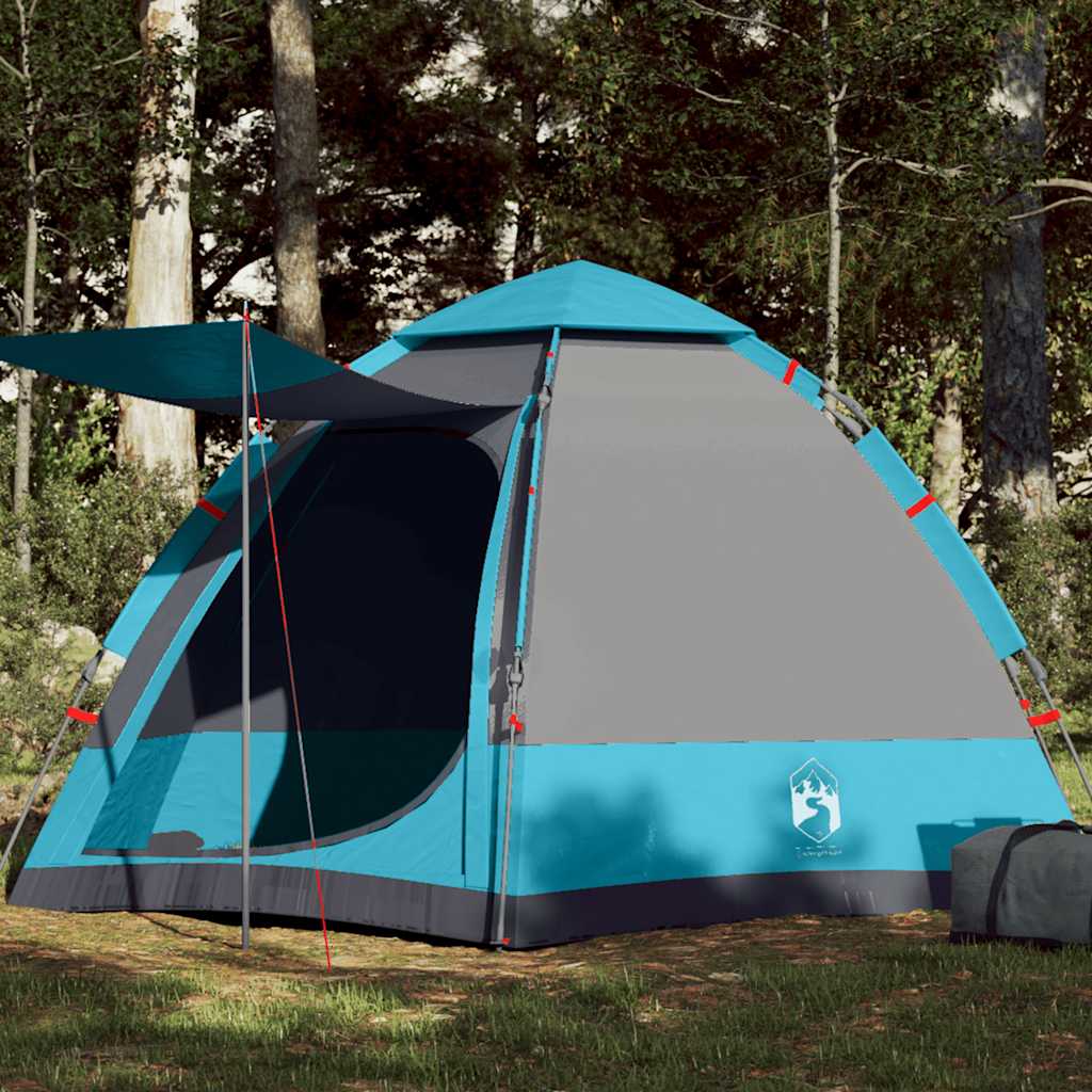 vidaXL Campingzelt 4 Personen Blau Quick Release