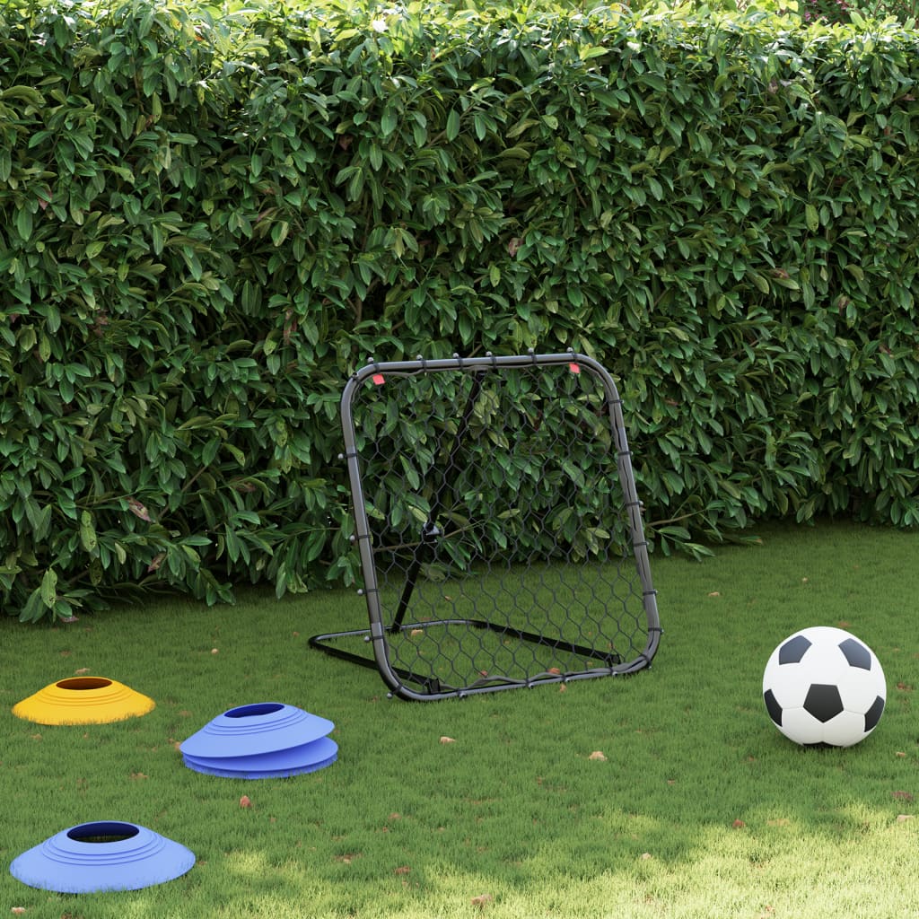 vidaXL Futbalové odrážadlo nastaviteľné čierne 84x73x60-80 cm oceľ