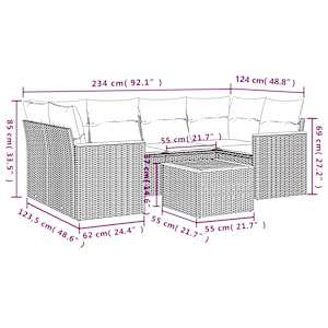 vidaXL 7-osaline aiadiivani komplekt patjadega, beež, pol&uuml;rotang