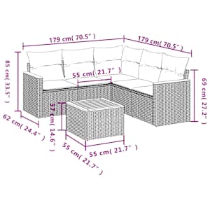 vidaXL Set canapele de grădină cu perne, 6 piese, bej, poliratan