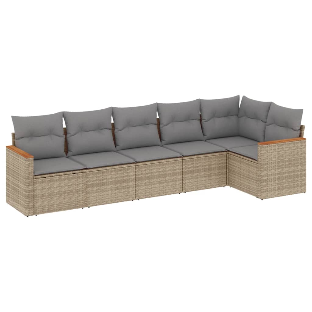 vidaXL Patio Sofa Set 6-Locuri Beige and Grey