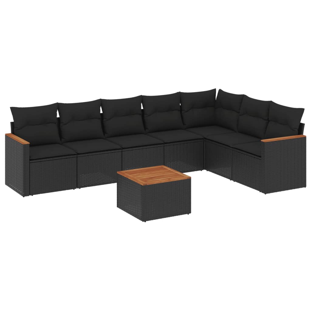 vidaXL Patio Sofa Set 8-Locuri Black