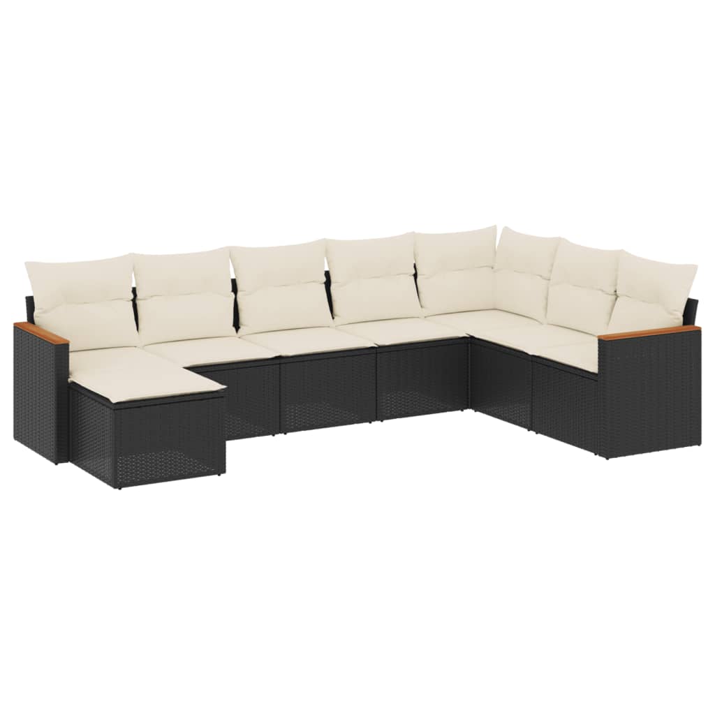 Thumbnail - vidaXL 8-tlg. Garten-Sofagarnitur mit Kissen Schwarz Poly Rattan