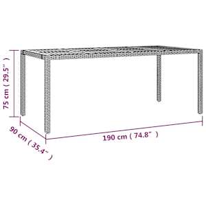 Vrtna jedilna garnitura 7-delna z blazinami črna poli ratan - slika 9