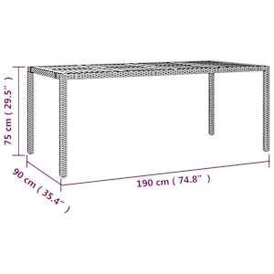 Vrtna jedilna garnitura 9-delna z blazinami črn poli ratan - slika 11