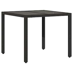 3dílný bistro set s poduškami černý polyratan - obrázek 4