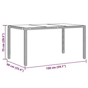 Vrtna jedilna garnitura 5-delna z blazinami črn poli ratan - slika 9