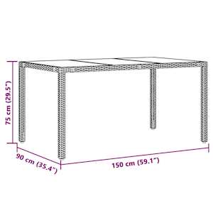 Vrtna jedilna garnitura 7-delna z blazinami črna poli ratan - slika 12