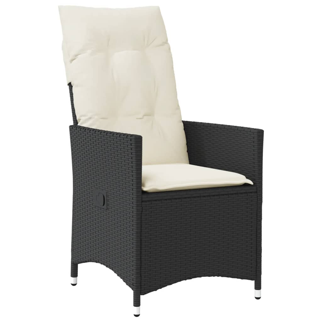 vidaXL Set mobilier de grădină cu perne, 7 piese, negru, poliratan