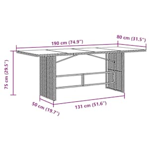 Vrtna jedilna garnitura 9-delna z blazinami črn poli ratan - slika 9