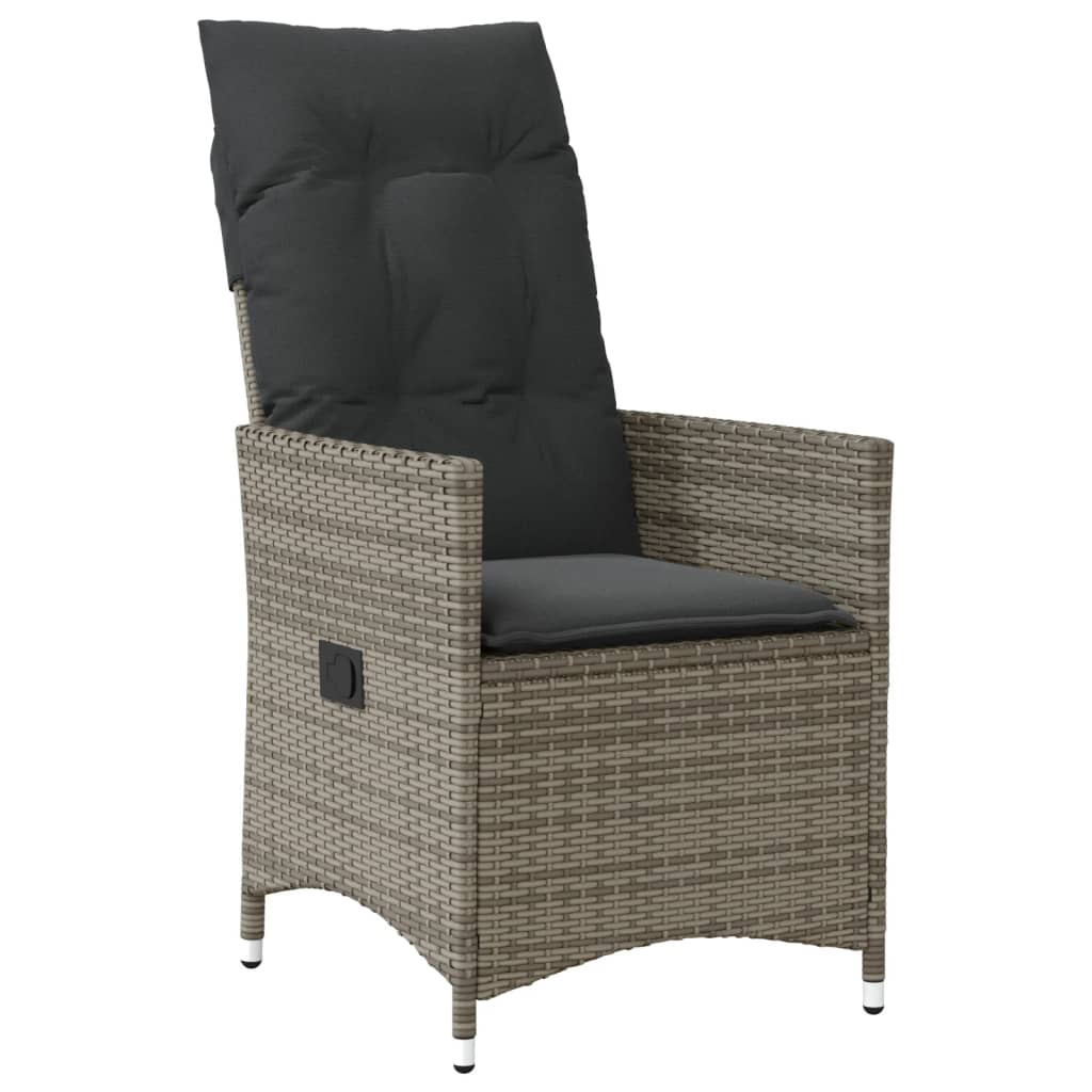 Thumbnail - vidaXL 3-tlg. Bistro-Set mit Kissen Grau Poly Rattan