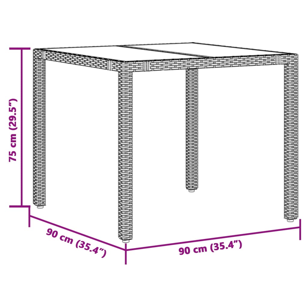 imagem de vidaXL 5 pcs conjunto jantar p/ jardim c/ almofadões vime PE castanho10