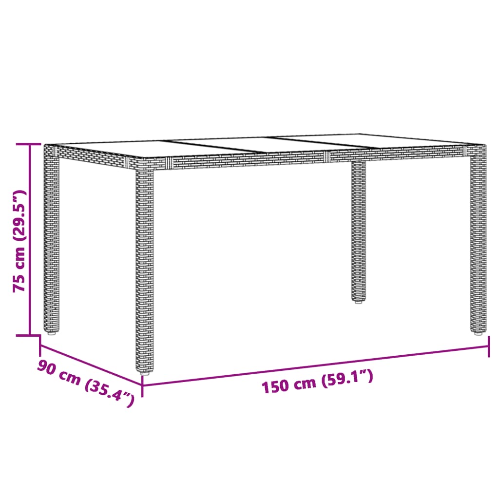 imagem de vidaXL 5 pcs conjunto jantar p/ jardim c/ almofadões vime PE castanho10