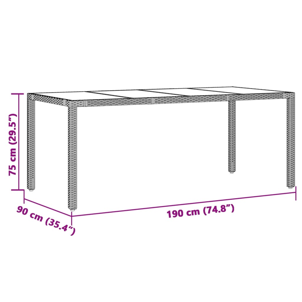 imagem de vidaXL 7 pcs conjunto jantar p/ jardim c/ almofadões vime PE castanho10