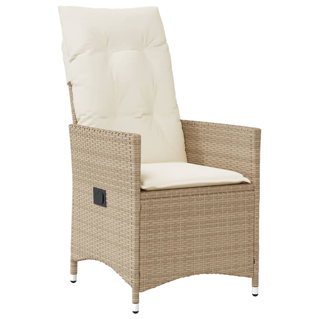 vidaXL 5-delige Tuinset met kussens poly rattan beige afbeelding