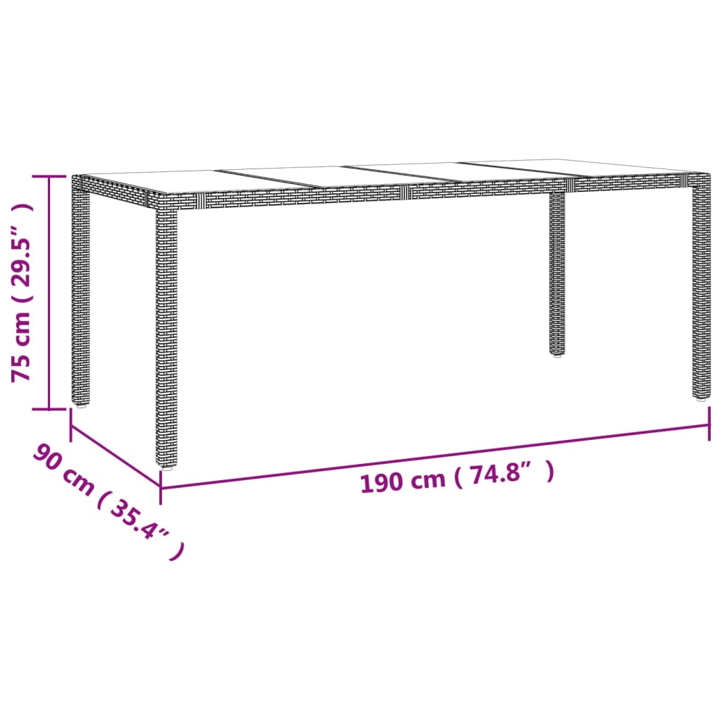 imagem de vidaXL 9 pcs conjunto de jantar p/ jardim com almofadões vime PE bege10