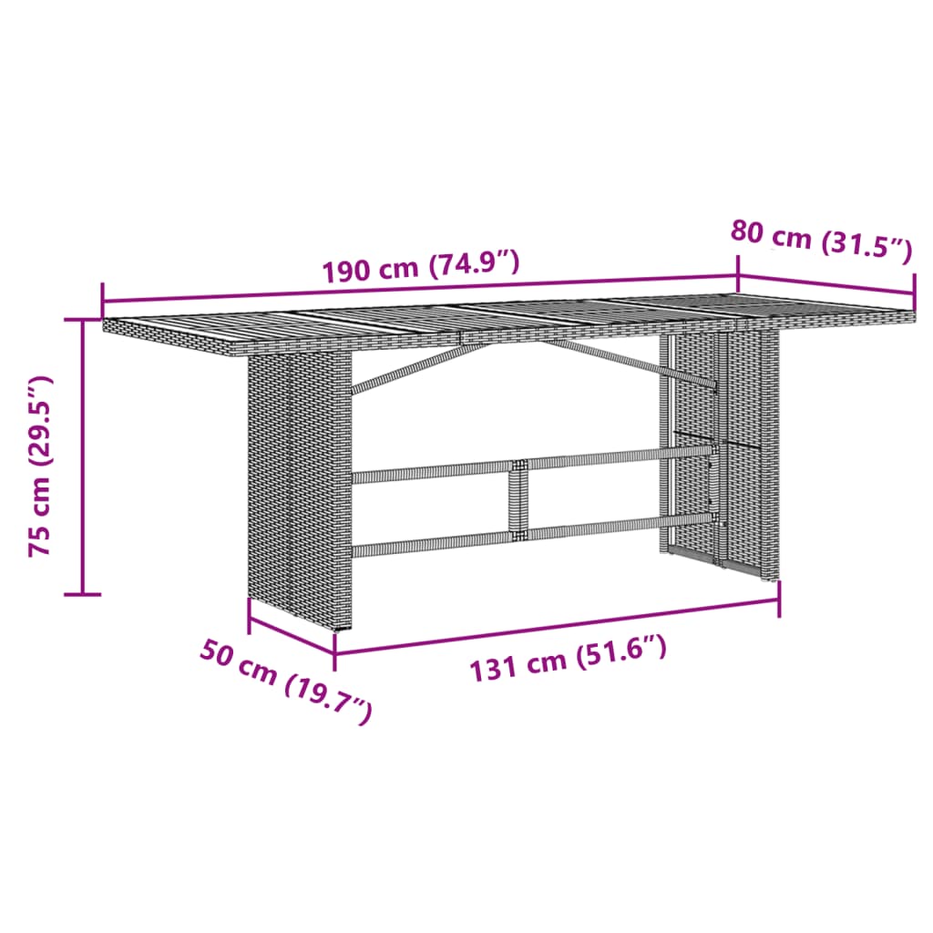 imagem de vidaXL 9 pcs conjunto de jantar p/ jardim com almofadões vime PE bege9