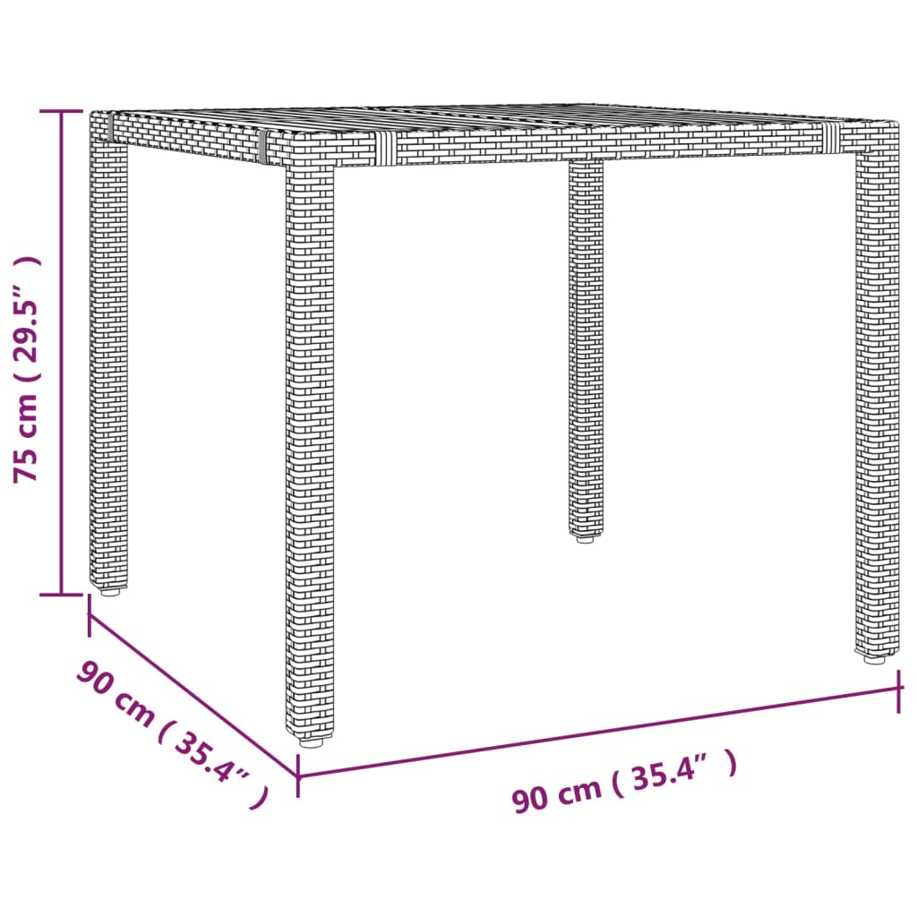 imagem de vidaXL 3 pcs conjunto bistrô com almofadões vime PE cinza10