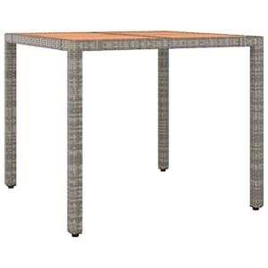 3dílný zahradní bistro set s poduškami šedý polyratan - obrázek 4