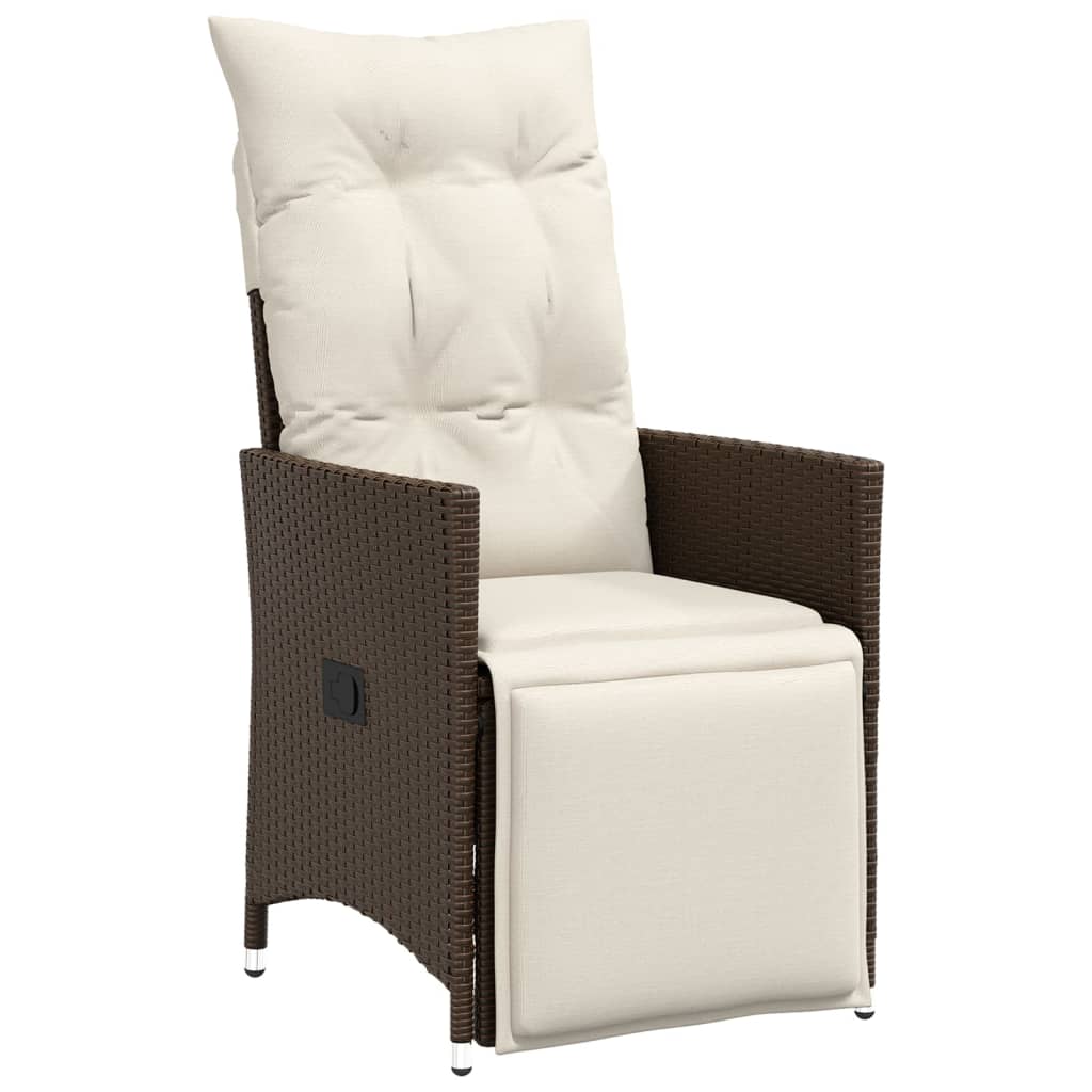 Thumbnail - vidaXL 5-tlg. Garten-Bistro-Set mit Kissen Braun Poly Rattan