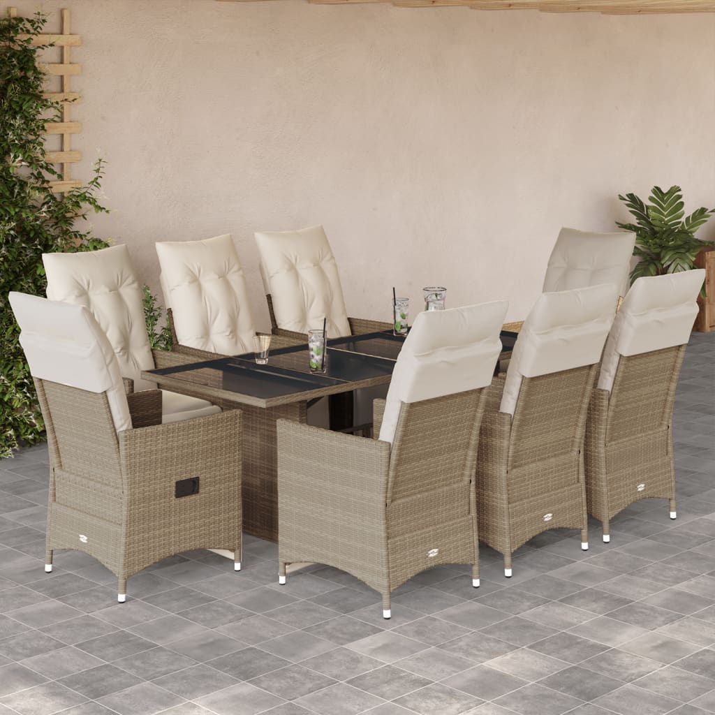 Bistrosæt Til Haven 5 Dele Med Hynder Polyrattan - 8 / 190 x 80 x 75 cm