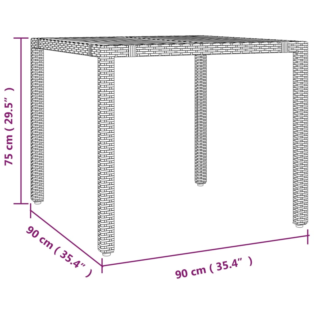 imagem de vidaXL 3 pcs conjunto bistrô de jardim c/ almofadões vime PE cinza9