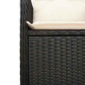 7dílný zahradní bistro set s poduškami černý polyratan - obrázek 7