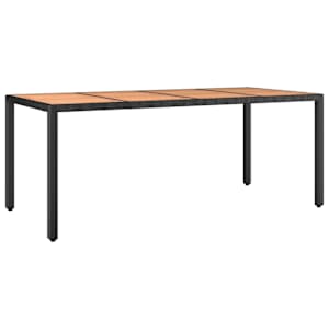 7dílný zahradní bistro set s poduškami černý polyratan - obrázek 3